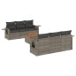 vidaXL Set de sofás de jardín 7 piezas con cojines ratán PE gris vidaXL Set de sofás de jardín 7 piezas con cojines ratán PE gris