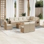 vidaXL Set de sofás de jardín 11pzas con cojines ratán sintético beige vidaXL Set de sofás de jardín 11pzas con cojines ratán sintético beige