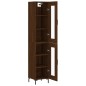 vidaXL Aparador alto madera contrachapada roble marrón 34,5x34x180 cm