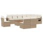 vidaXL Set de sofás de jardín 11pzas con cojines ratán sintético beige vidaXL Set de sofás de jardín 11pzas con cojines ratán sintético beige