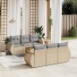 vidaXL Set sofás de jardín 7 piezas y cojines ratán sintético beige vidaXL Set sofás de jardín 7 piezas y cojines ratán sintético beige