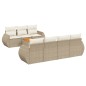 vidaXL Juego de sofás de jardín con cojines beige 8 pzas ratán PE