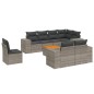 vidaXL Set de muebles de jardín 9 pzas y cojines ratán sintético gris vidaXL Set de muebles de jardín 9 pzas y cojines ratán sintético gris