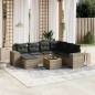 vidaXL Set de sofás de jardín 8 pzas y cojines ratán sintético gris vidaXL Set de sofás de jardín 8 pzas y cojines ratán sintético gris