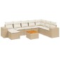 vidaXL Set de sofás de jardín 9 pzas con cojines ratán sintético beige vidaXL Set de sofás de jardín 9 pzas con cojines ratán sintético beige