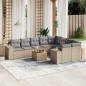 vidaXL Juego de sofás jardín con cojines beige 10 pzas ratán sintético vidaXL Juego de sofás jardín con cojines beige 10 pzas ratán sintético