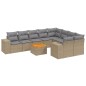 vidaXL Juego de sofás jardín con cojines beige 10 pzas ratán sintético vidaXL Juego de sofás jardín con cojines beige 10 pzas ratán sintético