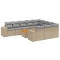 vidaXL Set de sofás de jardín 11pzas con cojines ratán sintético beige vidaXL Set de sofás de jardín 11pzas con cojines ratán sintético beige