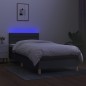 vidaXL Cama box spring con colchón y LED tela gris oscuro 90x190 cm vidaXL Cama box spring con colchón y LED tela gris oscuro 90x190 cm