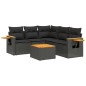 vidaXL Set de sofás de jardín 6 piezas y cojines ratán sintético negro vidaXL Set de sofás de jardín 6 piezas y cojines ratán sintético negro