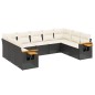 vidaXL Set de sofás de jardín 8 piezas y cojines ratán sintético negro vidaXL Set de sofás de jardín 8 piezas y cojines ratán sintético negro