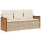 vidaXL Juego de sofás de jardín con cojines beige 3 pzas ratán PE vidaXL Juego de sofás de jardín con cojines beige 3 pzas ratán PE