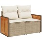 vidaXL Juego de sofás de jardín con cojines beige 3 pzas ratán PE vidaXL Juego de sofás de jardín con cojines beige 3 pzas ratán PE