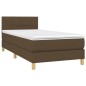 vidaXL Cama box spring con colchón LED tela marrón oscuro 90x190 cm vidaXL Cama box spring con colchón LED tela marrón oscuro 90x190 cm