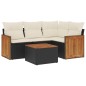 vidaXL Set de muebles de jardín 5 pzas y cojines ratán sintético negro vidaXL Set de muebles de jardín 5 pzas y cojines ratán sintético negro