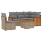 vidaXL Juego de sofás jardín con cojines 6 pzas ratán sintético beige vidaXL Juego de sofás jardín con cojines 6 pzas ratán sintético beige