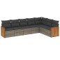 vidaXL Set de sofás de jardín 7 piezas con cojines ratán PE gris vidaXL Set de sofás de jardín 7 piezas con cojines ratán PE gris