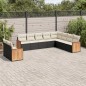 vidaXL Set de sofás de jardín 10 pzas cojines ratán sintético negro vidaXL Set de sofás de jardín 10 pzas cojines ratán sintético negro
