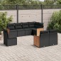 vidaXL Set de sofás de jardín 8 piezas y cojines ratán sintético negro vidaXL Set de sofás de jardín 8 piezas y cojines ratán sintético negro