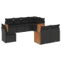 vidaXL Set de sofás de jardín 8 piezas y cojines ratán sintético negro vidaXL Set de sofás de jardín 8 piezas y cojines ratán sintético negro