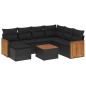vidaXL Set de sofás de jardín 8 piezas y cojines ratán sintético negro vidaXL Set de sofás de jardín 8 piezas y cojines ratán sintético negro