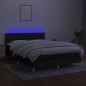 vidaXL Cama box spring colchón y luces LED tela negro 140x190 cm vidaXL Cama box spring colchón y luces LED tela negro 140x190 cm