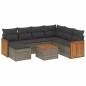 vidaXL Set de sofás de jardín 8 pzas y cojines ratán sintético gris vidaXL Set de sofás de jardín 8 pzas y cojines ratán sintético gris