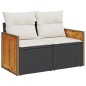 vidaXL Set de comedor de jardín 7 pzas y cojines ratán sintético negro vidaXL Set de comedor de jardín 7 pzas y cojines ratán sintético negro