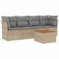 vidaXL Juego de sofás jardín con cojines beige mezcla 5 pzas ratán PE vidaXL Juego de sofás jardín con cojines beige mezcla 5 pzas ratán PE
