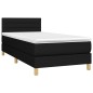 vidaXL Cama box spring con colchón LED tela negro 80x200 cm