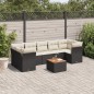 vidaXL Set de sofás de jardín 6 piezas y cojines ratán sintético negro vidaXL Set de sofás de jardín 6 piezas y cojines ratán sintético negro