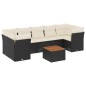 vidaXL Set de sofás de jardín 6 piezas y cojines ratán sintético negro vidaXL Set de sofás de jardín 6 piezas y cojines ratán sintético negro