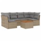 vidaXL Juego de sofás jardín con cojines beige mezcla 7 pzas ratán PE vidaXL Juego de sofás jardín con cojines beige mezcla 7 pzas ratán PE