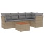 vidaXL Juego de sofás jardín con cojines beige mezcla 6 pzas ratán PE vidaXL Juego de sofás jardín con cojines beige mezcla 6 pzas ratán PE