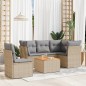 vidaXL Juego de sofás jardín con cojines beige mezcla 6 pzas ratán PE vidaXL Juego de sofás jardín con cojines beige mezcla 6 pzas ratán PE