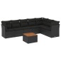 vidaXL Set de sofás de jardín 8 piezas y cojines ratán sintético negro vidaXL Set de sofás de jardín 8 piezas y cojines ratán sintético negro