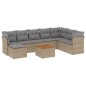 vidaXL Juego de sofás jardín con cojines beige mezcla 9 pzas ratán PE vidaXL Juego de sofás jardín con cojines beige mezcla 9 pzas ratán PE