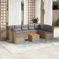 vidaXL Juego de sofás jardín con cojines beige 10 pzas ratán sintético vidaXL Juego de sofás jardín con cojines beige 10 pzas ratán sintético