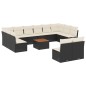 vidaXL Set de sofás de jardín y cojines 13 pzas ratán sintético negro vidaXL Set de sofás de jardín y cojines 13 pzas ratán sintético negro