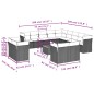 vidaXL Set de sofás de jardín 14 pzas con cojines ratán sintético gris vidaXL Set de sofás de jardín 14 pzas con cojines ratán sintético gris
