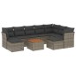 vidaXL Set de sofás de jardín 10 pzas con cojines ratán sintético gris vidaXL Set de sofás de jardín 10 pzas con cojines ratán sintético gris