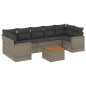 vidaXL Set de sofás de jardín 8 pzas y cojines ratán sintético gris vidaXL Set de sofás de jardín 8 pzas y cojines ratán sintético gris