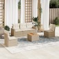 vidaXL Juego de sofás jardín con cojines 6 pzas ratán sintético beige vidaXL Juego de sofás jardín con cojines 6 pzas ratán sintético beige