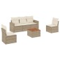 vidaXL Juego de sofás jardín con cojines 6 pzas ratán sintético beige vidaXL Juego de sofás jardín con cojines 6 pzas ratán sintético beige