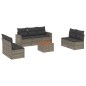 vidaXL Set de sofás de jardín 8 pzas y cojines ratán sintético gris vidaXL Set de sofás de jardín 8 pzas y cojines ratán sintético gris