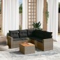 vidaXL Set de muebles de jardín 6 pzas y cojines ratán sintético gris vidaXL Set de muebles de jardín 6 pzas y cojines ratán sintético gris