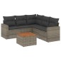 vidaXL Set de muebles de jardín 6 pzas y cojines ratán sintético gris vidaXL Set de muebles de jardín 6 pzas y cojines ratán sintético gris