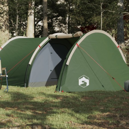 vidaXL Tienda de campaña 4 personas tafetán 185T verde 405x170x106 cm