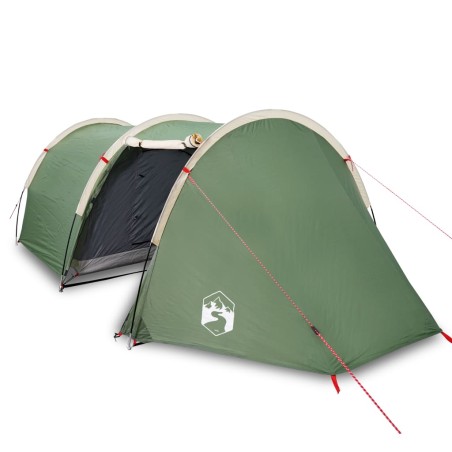 vidaXL Tienda de campaña 4 personas tafetán 185T verde 405x170x106 cm
