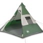vidaXL Tienda de campaña 7 personas tafetán 185T verde 350x350x280 cm